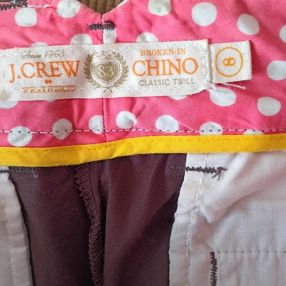 J.Crew Chino Classic Fit Brown Polka Dot Lined Shorts Women’s Size 8 - Picture 6 of 7